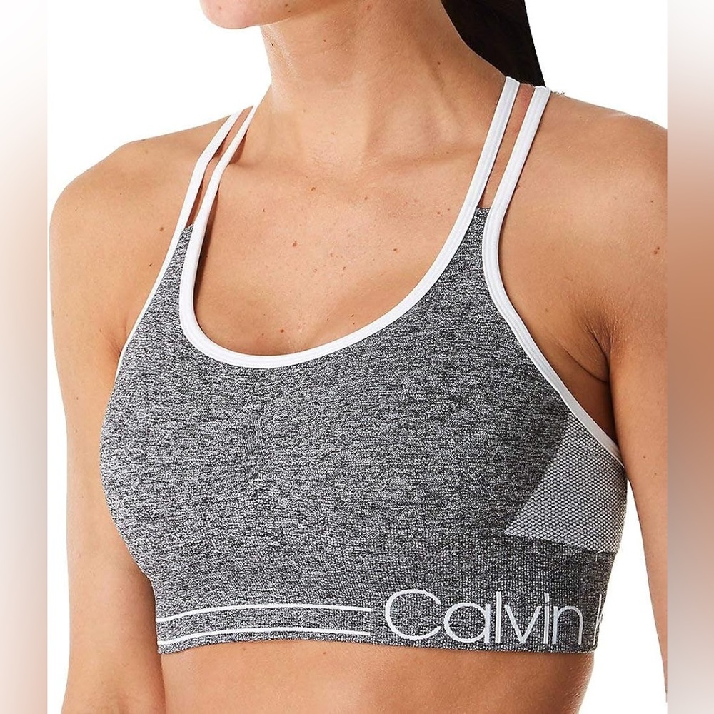 Calvin Klein Performance Women's Ruched Front Strappy Sports Bra